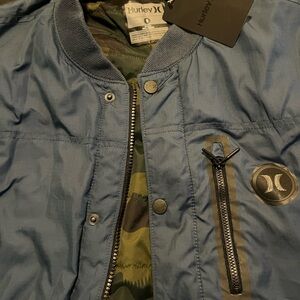 Hurley Slate Blue Bomber Jacket with Camo Lining